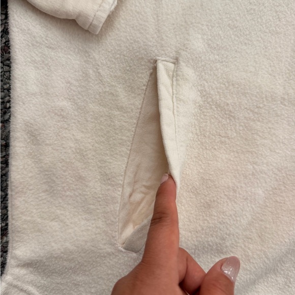 Free People Cream Cotton Thick Oversized Baggy Utility Jacket M - Picture 5 of 11